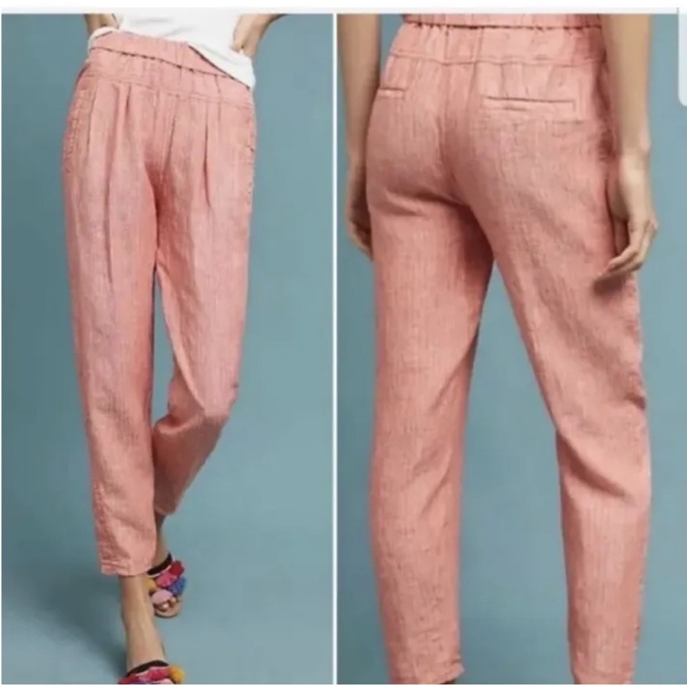 Women's Relaxed Linen-Blend Trousers - Dusty Rose